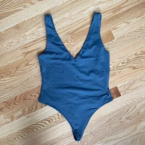 Aritzia Smoky Blue Contour Bodysuit NWOT